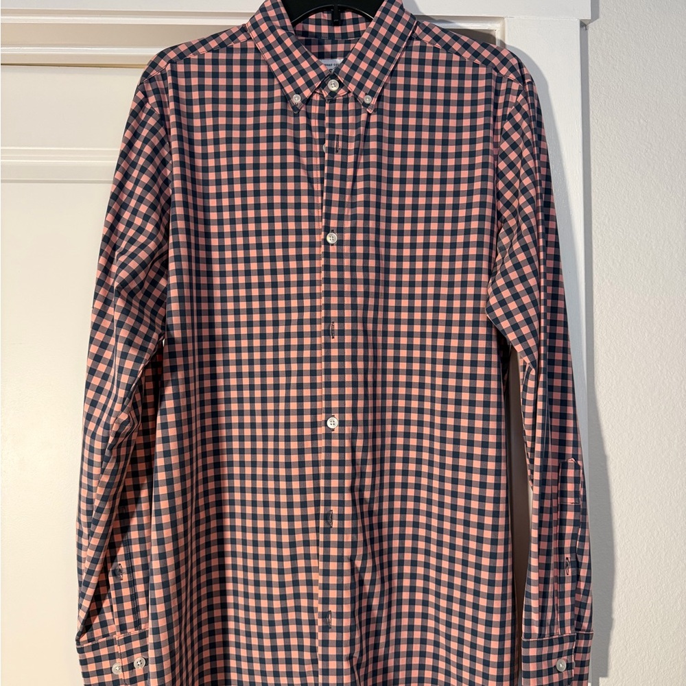 Mizzen+Main Pink and Blue Checkered Shirt